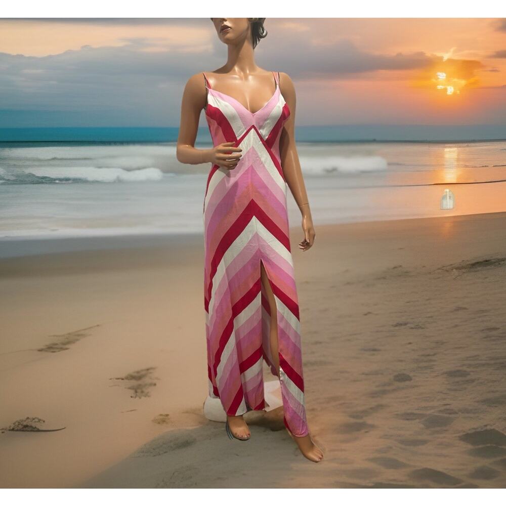 ARFM Multi Color Striped Size Small Beach Summer Dress Slip Dress